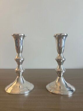 Vintage Duchin Weighted Sterling Silver Candlesticks Pair 7" Mid Century.